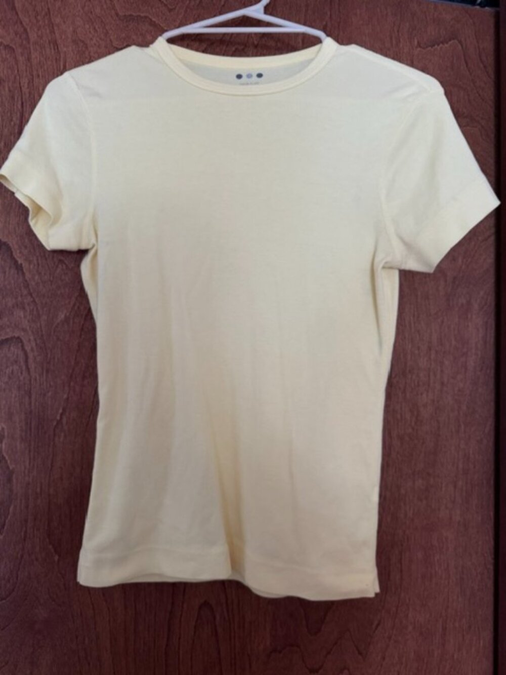 Three Dots Pastel Yellow Short Cleeve Crew Neck Tee
